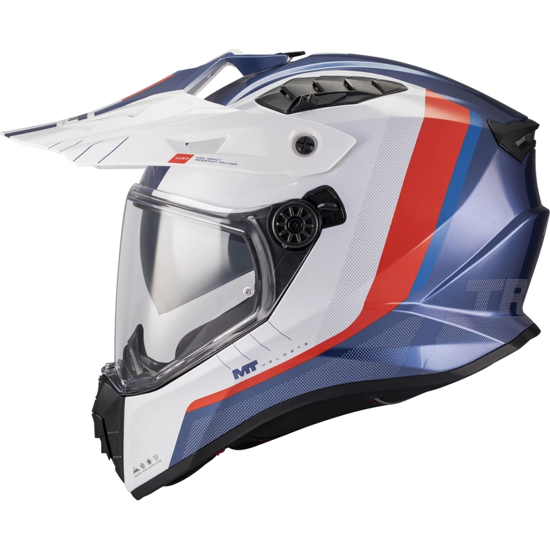 Casco da moto Enduro MT Track SV Nomad C0 blu-bianco-rosso
