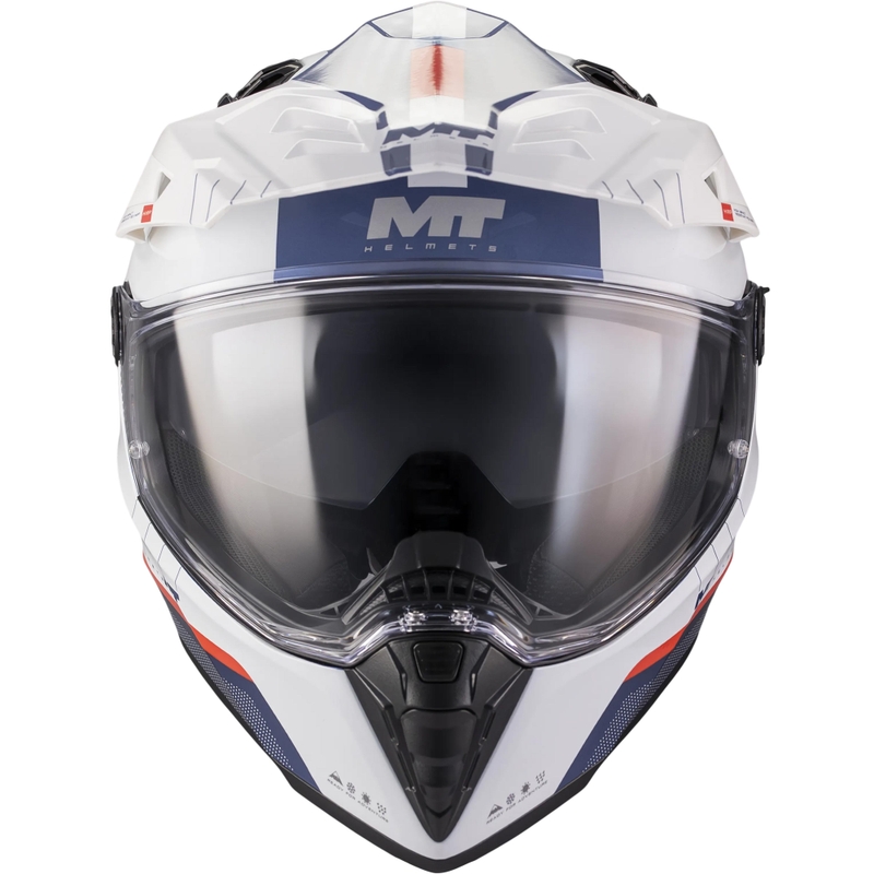 Casco da moto Enduro MT Track SV Nomad C0 blu-bianco-rosso