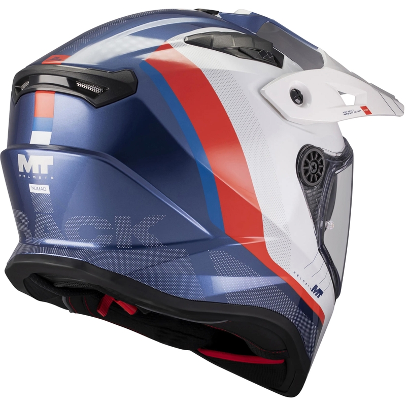 Casco da moto Enduro MT Track SV Nomad C0 blu-bianco-rosso