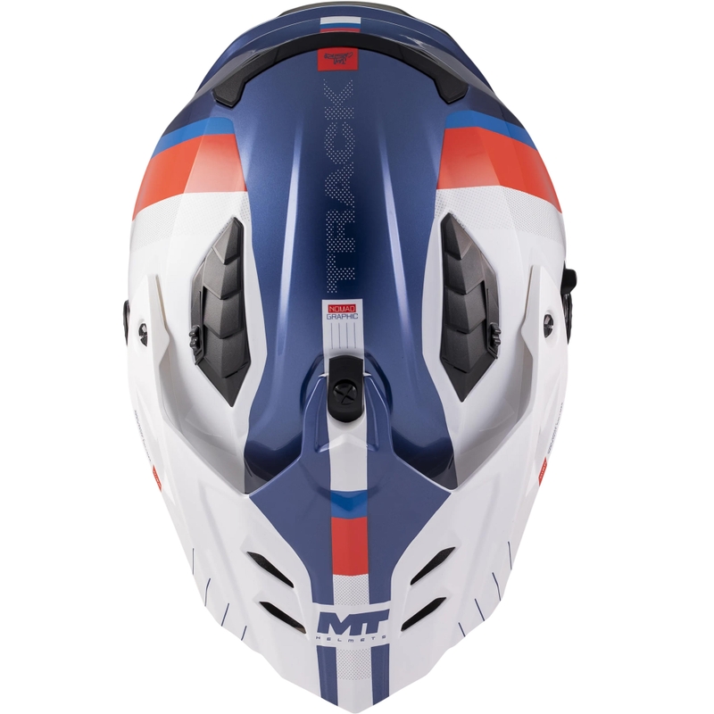 Casco da moto Enduro MT Track SV Nomad C0 blu-bianco-rosso
