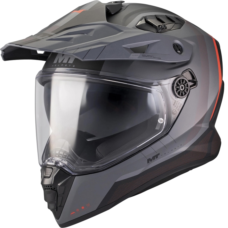 Casco da moto Enduro MT Track SV Nomad B25 nero opaco-grigio-rosso