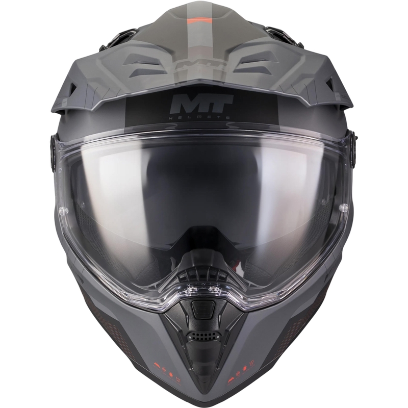 Casco da moto Enduro MT Track SV Nomad B25 nero opaco-grigio-rosso