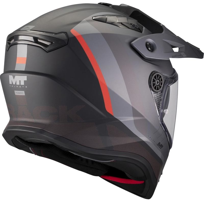 Casco da moto Enduro MT Track SV Nomad B25 nero opaco-grigio-rosso