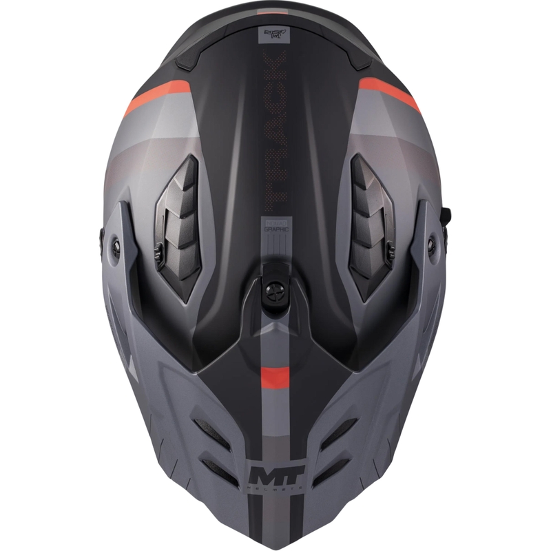 Casco da moto Enduro MT Track SV Nomad B25 nero opaco-grigio-rosso