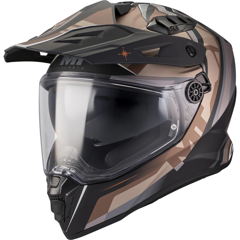 Casco da moto Enduro MT Track SV Questor B9 nero opaco-marrone