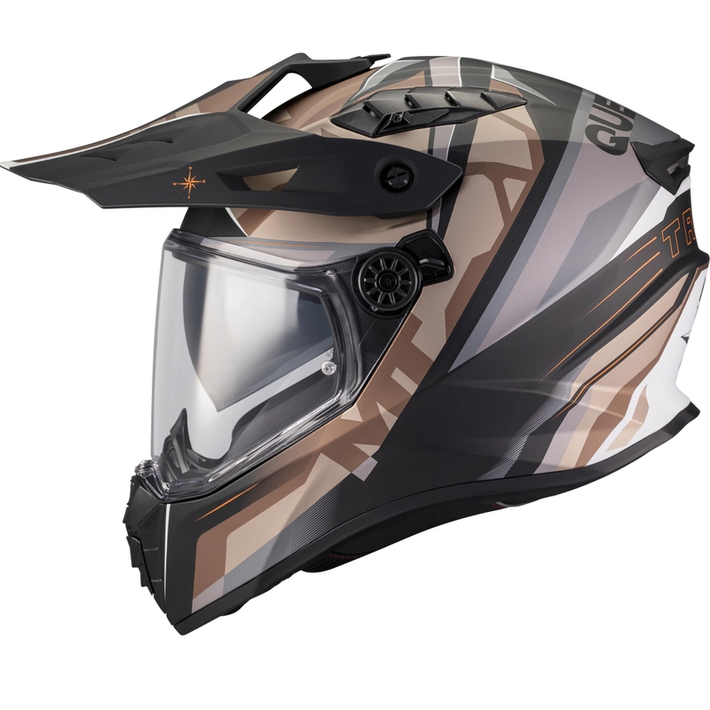 Casco da moto Enduro MT Track SV Questor B9 nero opaco-marrone