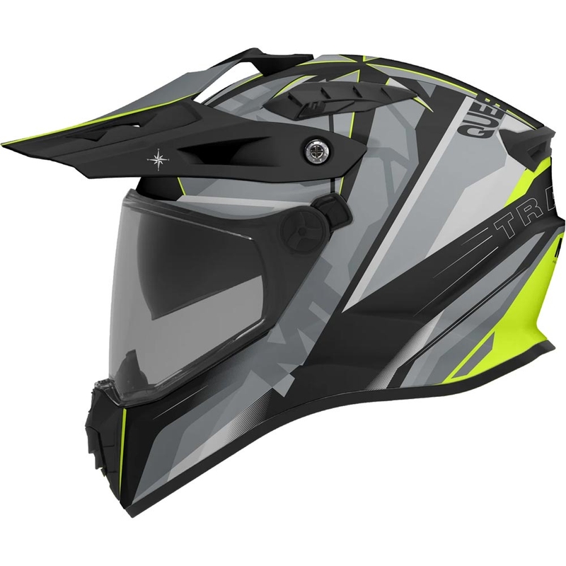 Casco da moto Enduro MT Track SV Questor C23 grigio opaco-nero-giallo fluo