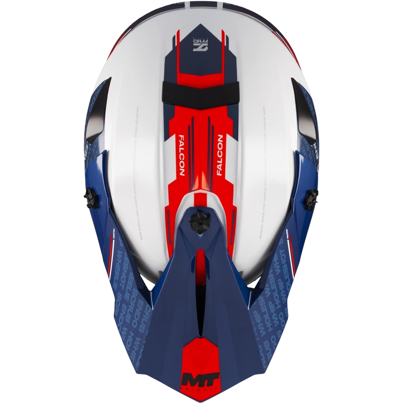 Casco da motocross MT Falcon S Ruler A15 blu-bianco-rosso