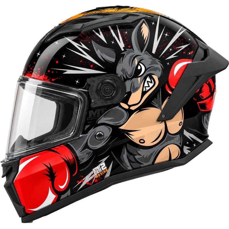 Casco integrale da moto per bambini MT Stinger 2 Boxing B2 di colore nero
