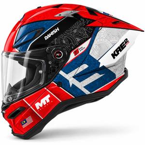 Casco integrale da moto MT KRE 2 PLUS danese 26 Stagione B5 rosso-blu