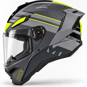 Casco integrale da moto MT KRE 2 Fusion C2 grigio opaco-lucido-giallo fluo