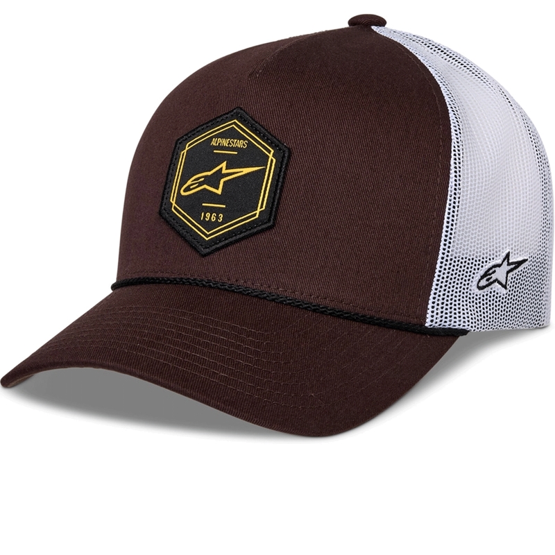 Cappellino da camionista Alpinestars Hexeon marrone-bianco