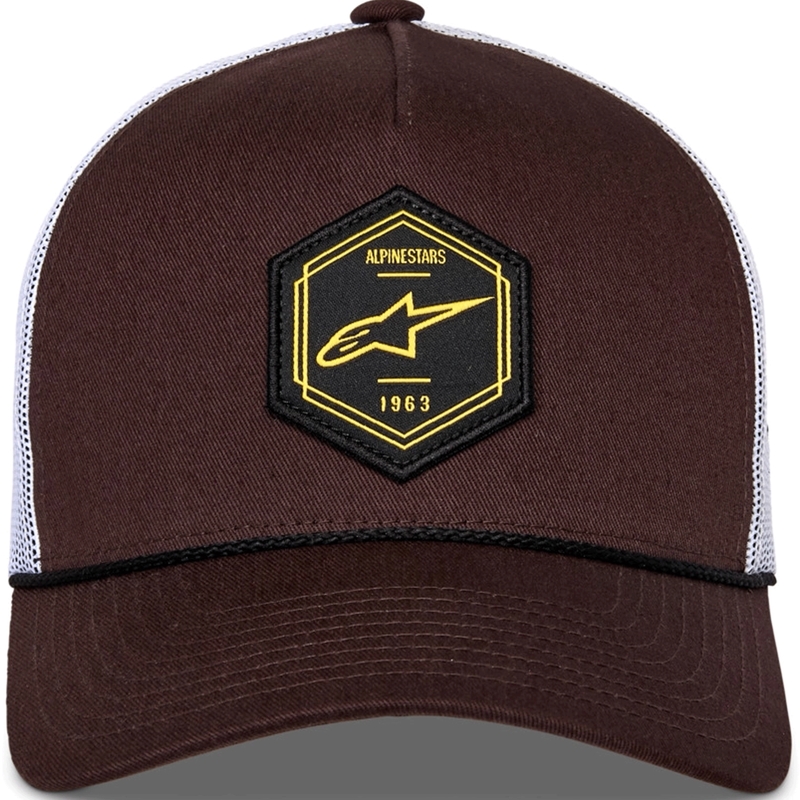 Cappellino da camionista Alpinestars Hexeon marrone-bianco
