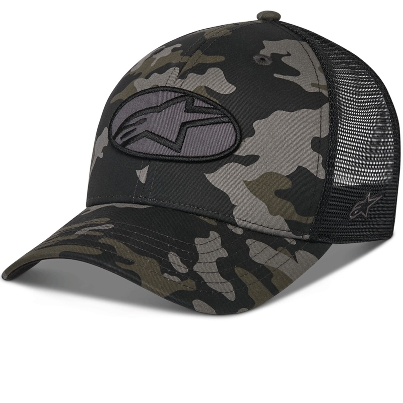 Cappellino da camionista Alpinestars Oblique Camo nero-camo-nero