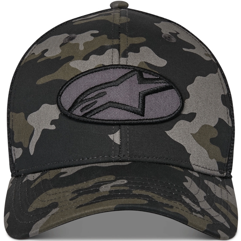 Cappellino da camionista Alpinestars Oblique Camo nero-camo-nero