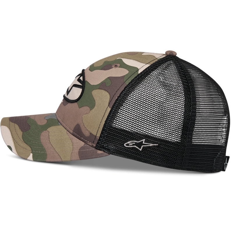 Cappellino da camionista Alpinestars Oblique Camo verde-camo-nero