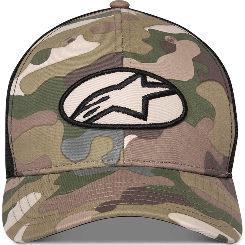 Cappellino da camionista Alpinestars Oblique Camo verde-camo-nero