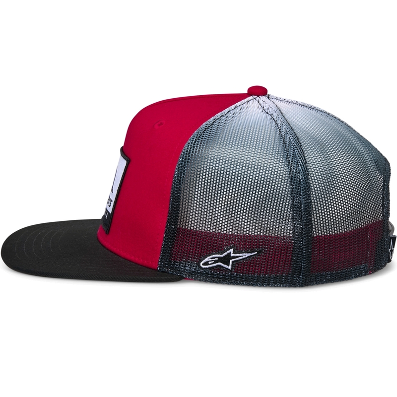 Cappellino da camionista Alpinestars Cali Gradient rosso-nero-bianco