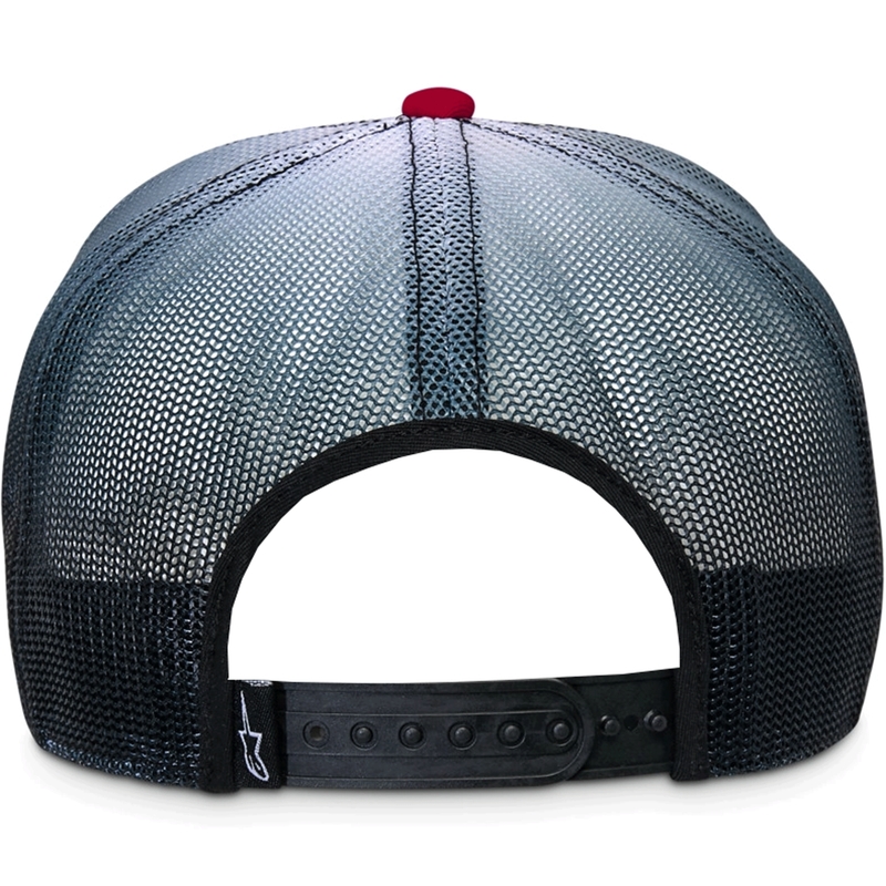 Cappellino da camionista Alpinestars Cali Gradient rosso-nero-bianco