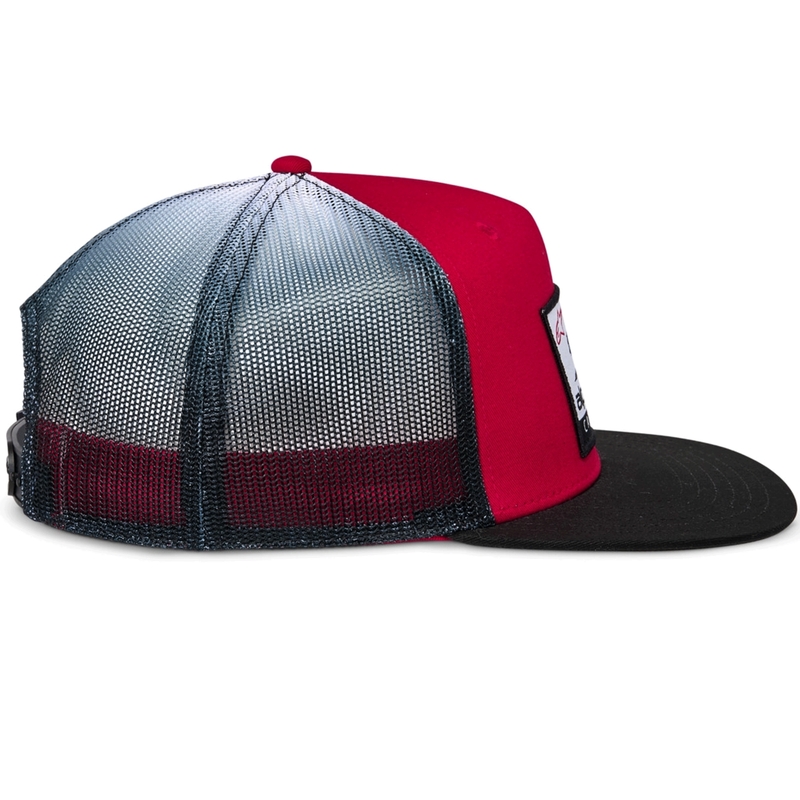 Cappellino da camionista Alpinestars Cali Gradient rosso-nero-bianco