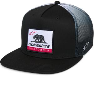 Cappellino da camionista Alpinestars Cali Gradient bianco e nero