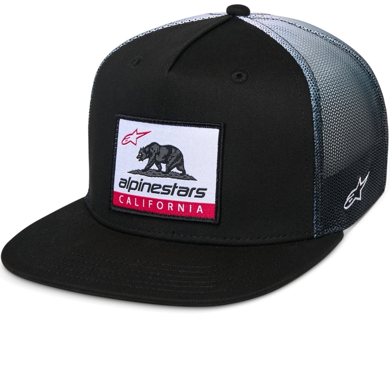 Cappellino da camionista Alpinestars Cali Gradient bianco e nero