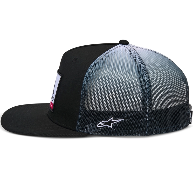 Cappellino da camionista Alpinestars Cali Gradient bianco e nero