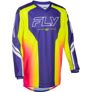 Maglia da motocross per bambini FLY Racing F-16 Raze, viola-rosso-giallo