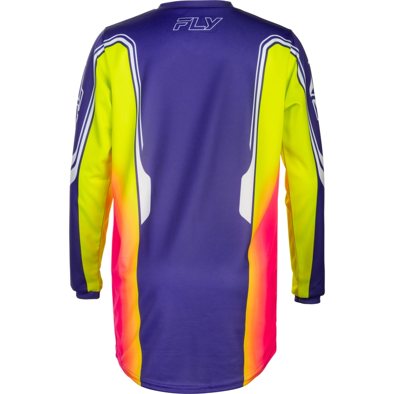 Maglia da motocross per bambini FLY Racing F-16 Raze, viola-rosso-giallo