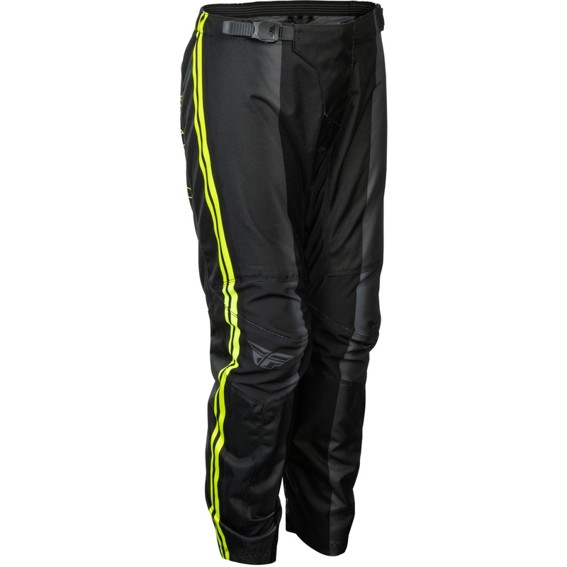 Pantaloni da motocross per bambini FLY Racing F-16 Raze nero-giallo fluo