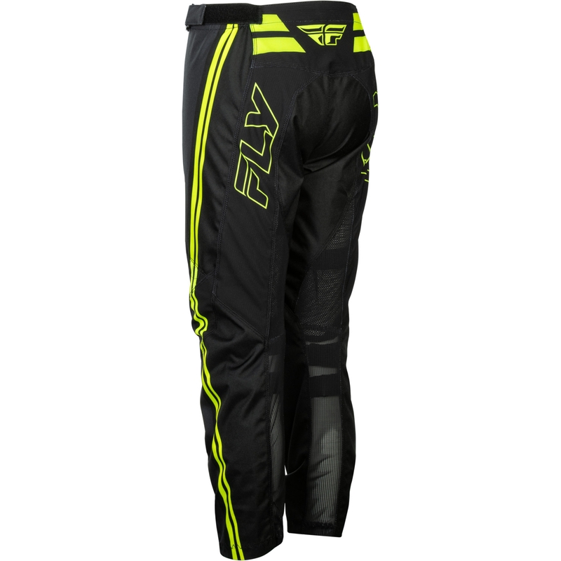 Pantaloni da motocross per bambini FLY Racing F-16 Raze nero-giallo fluo