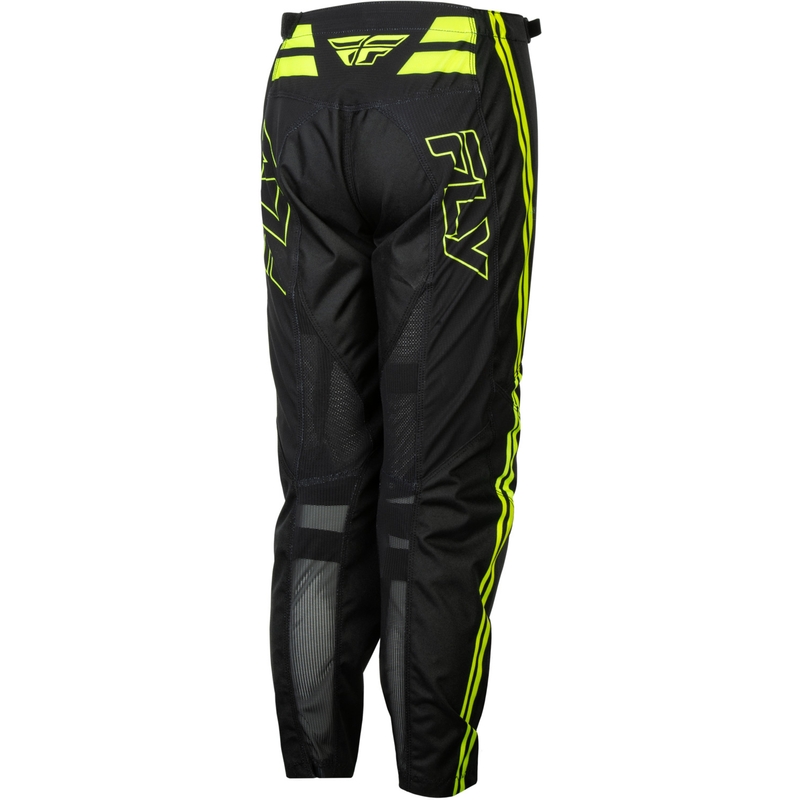 Pantaloni da motocross per bambini FLY Racing F-16 Raze nero-giallo fluo