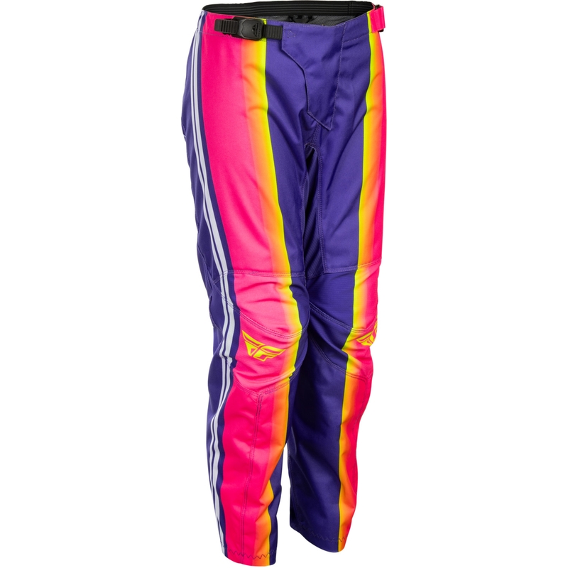 Pantaloni da motocross per bambini FLY Racing F-16 Raze viola-rosso-giallo