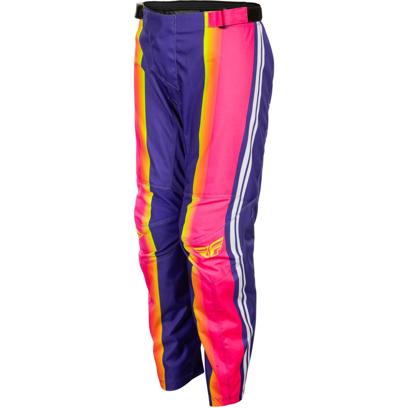 Pantaloni da motocross per bambini FLY Racing F-16 Raze viola-rosso-giallo