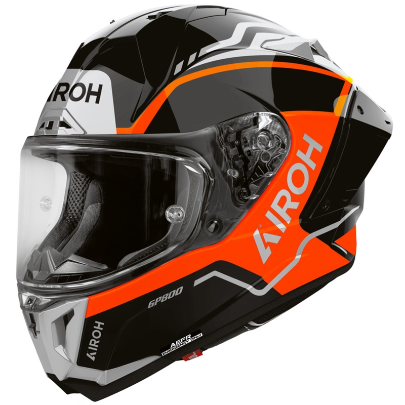 Casco integrale da moto Airoh GP 800 Lane arancione fluo