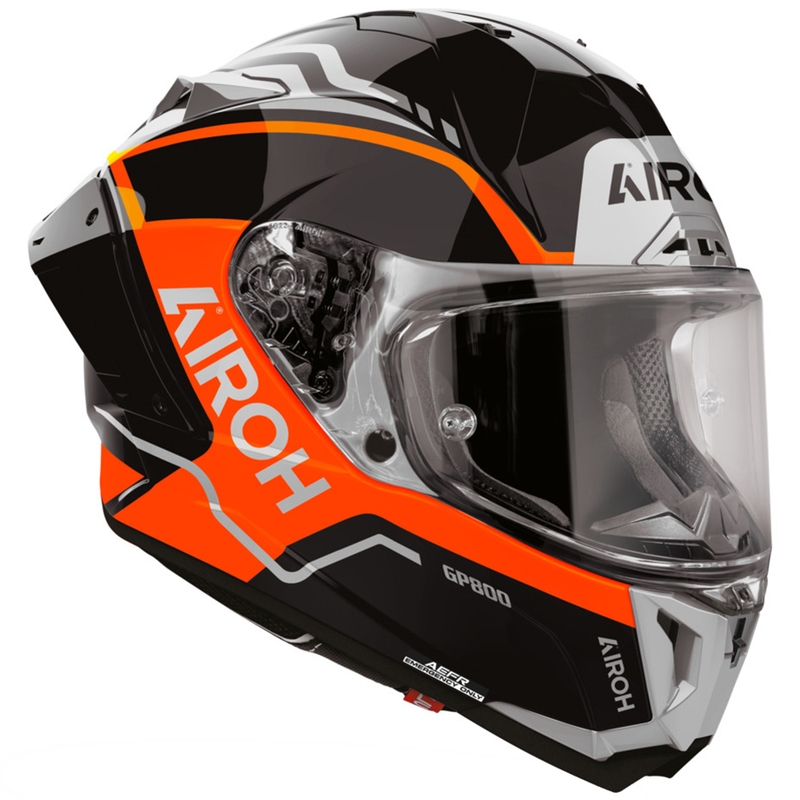 Casco integrale da moto Airoh GP 800 Lane arancione fluo