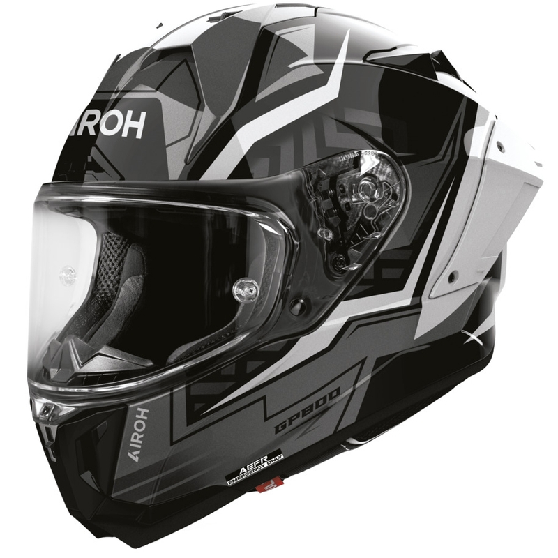 Casco integrale da moto Airoh GP 800 Victory, colore argento.
