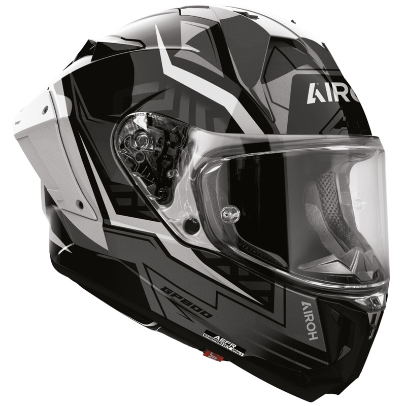 Casco integrale da moto Airoh GP 800 Victory, colore argento.