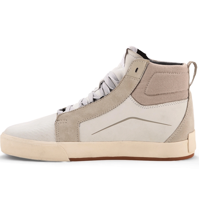 Stivali da moto in pelle Alpinestars Ride-63, colore bianco-grigio-marrone