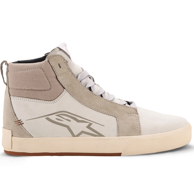 Stivali da moto in pelle Alpinestars Ride-63, colore bianco-grigio-marrone