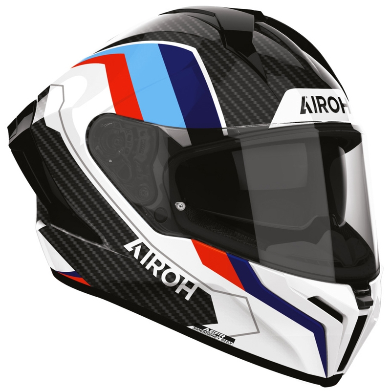 Casco integrale da moto Airoh Matryx Carbon Rank nero-bianco-blu