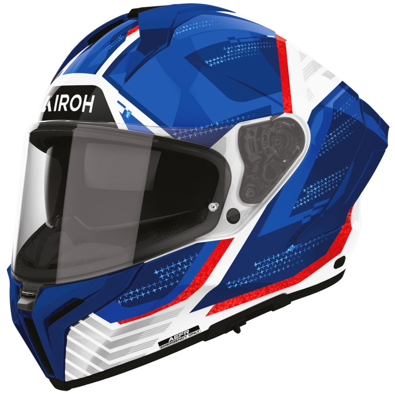 Casco integrale da moto Airoh Matryx Starburst blu-rosso