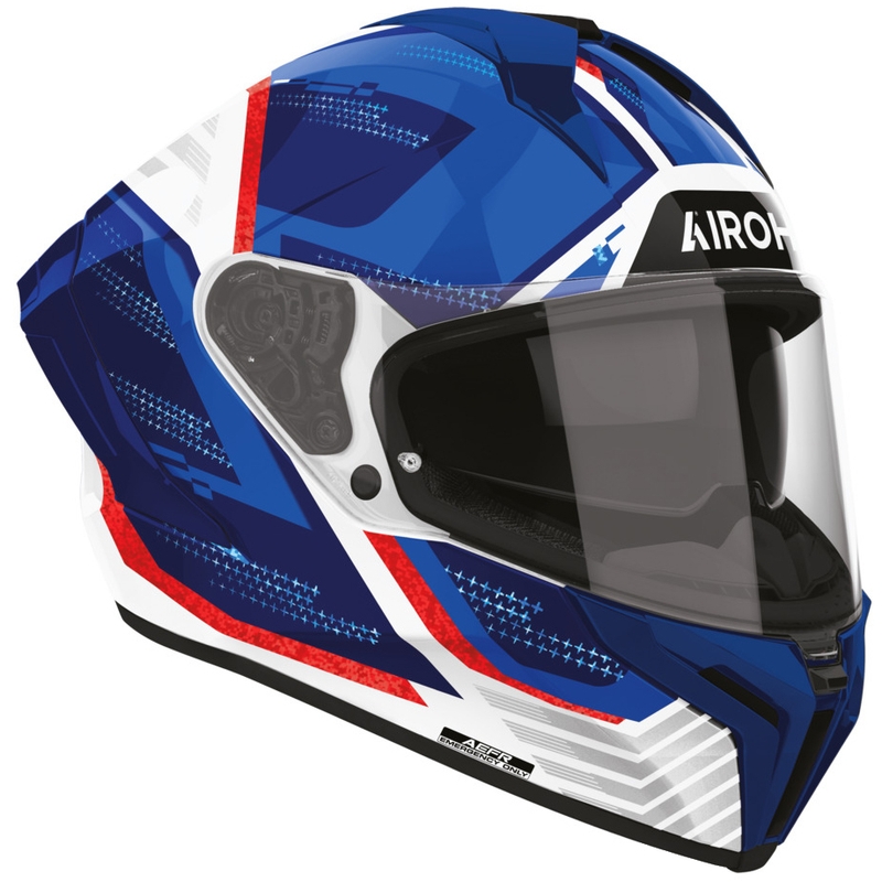 Casco integrale da moto Airoh Matryx Starburst blu-rosso