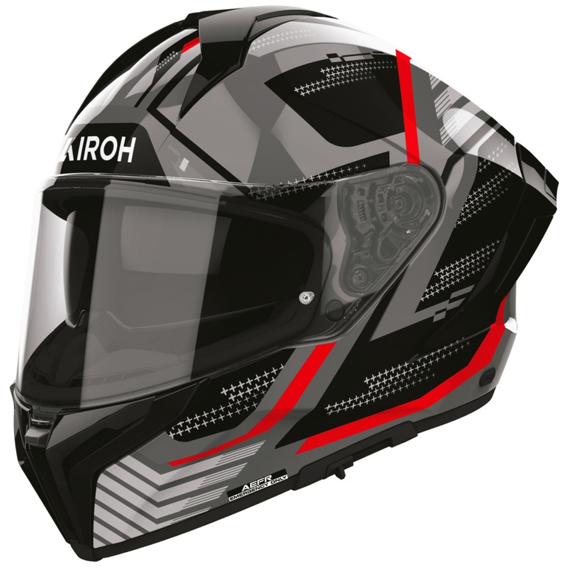 Casco integrale da moto Airoh Matryx Starburst nero-rosso