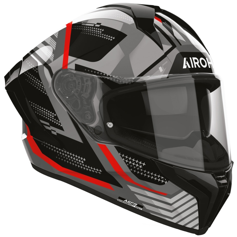 Casco integrale da moto Airoh Matryx Starburst nero-rosso