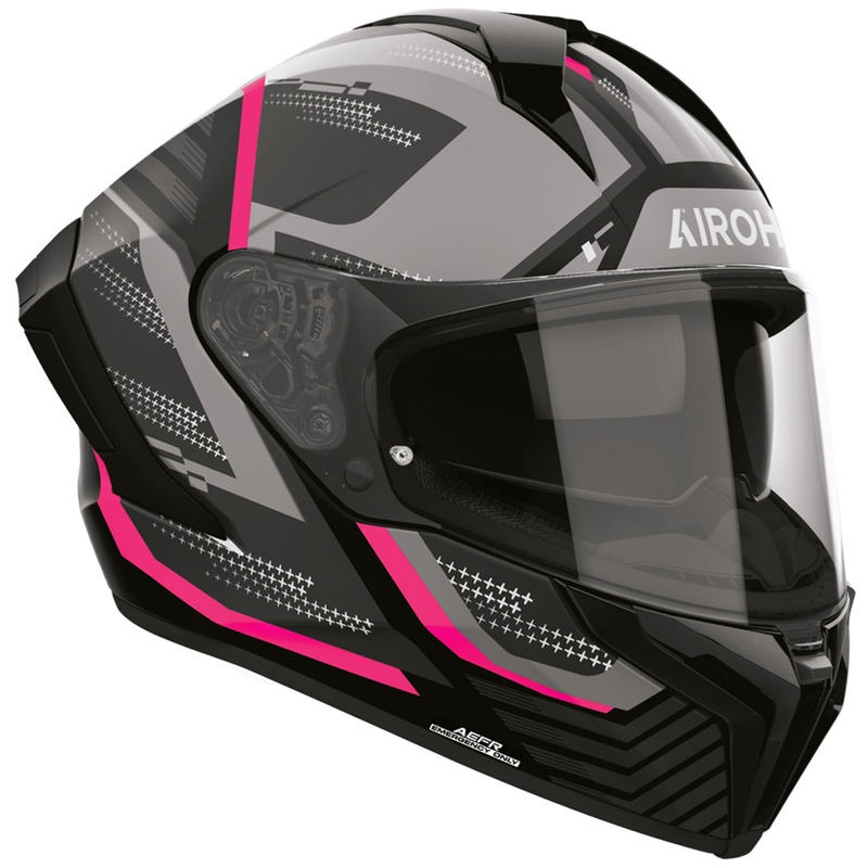 Casco integrale da moto Airoh Matryx Starburst, rosa opaco.