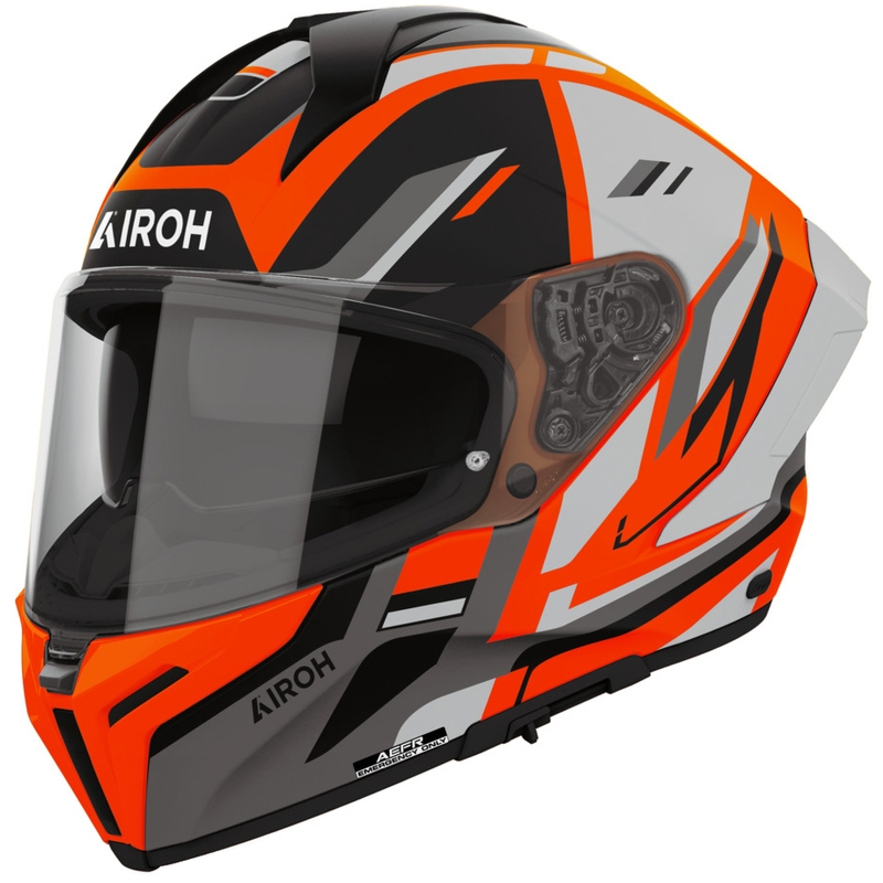 Casco integrale da moto Airoh Matryx Sentry arancione