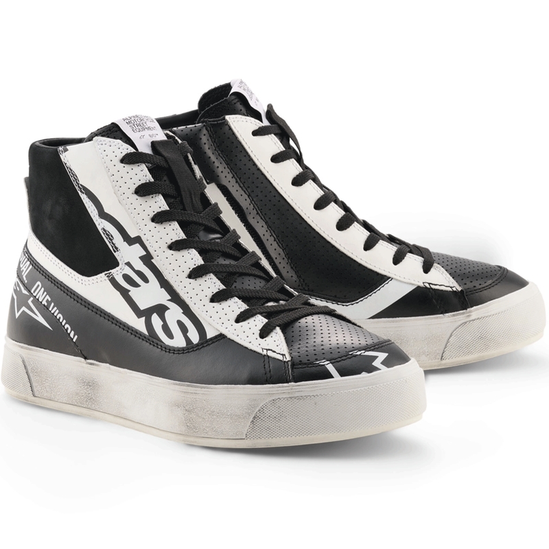 Stivali da moto da donna Alpinestars Stella Stated Flair, neri e bianchi