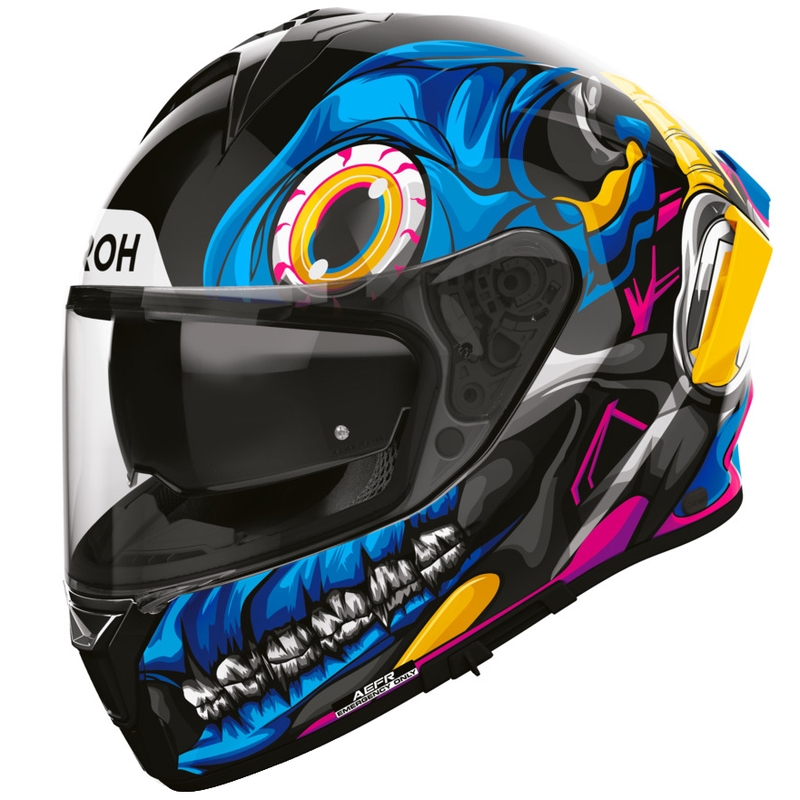 Casco integrale da moto Airoh Spark 2 Stranger nero-blu-giallo