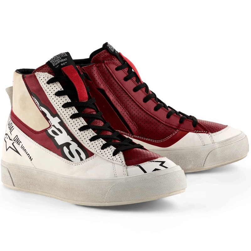 Stivali da moto da donna Alpinestars Stella Stated Flair bianco-rosso